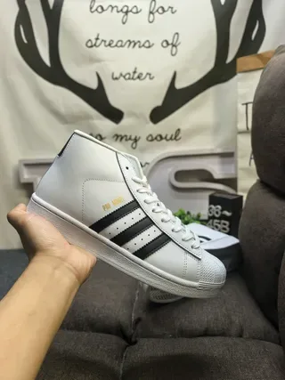 Adidas Pro Model White Black Gold Lifestyle Sneakers 5