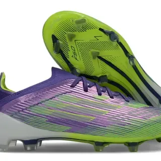 Adidas Purple Green Iridescent Gradient Upper Neon Lime Outsole Firm-Ground Soccer Shoes