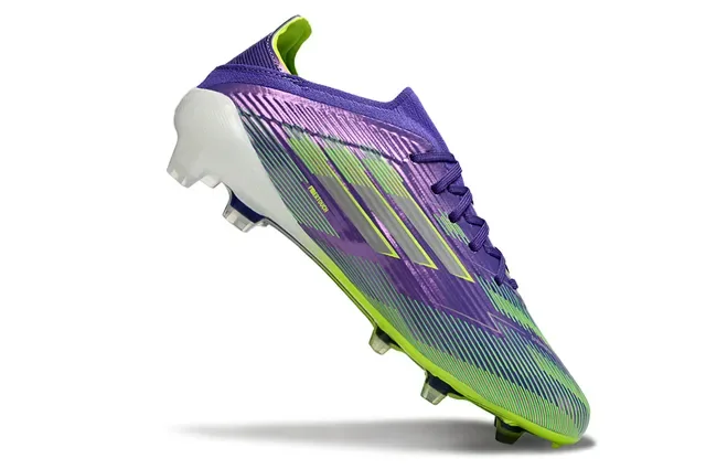 Adidas Purple Green Iridescent Gradient Upper Neon Lime Outsole Firm-Ground Soccer Shoes 2
