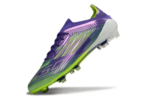 Adidas Purple Green Iridescent Gradient Upper Neon Lime Outsole Firm-Ground Soccer Shoes 3