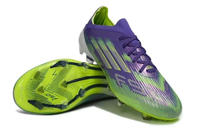 Adidas Purple Green Iridescent Gradient Upper Neon Lime Outsole Firm-Ground Soccer Shoes 4