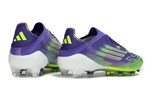 Adidas Purple Green Iridescent Gradient Upper Neon Lime Outsole Firm-Ground Soccer Shoes 6