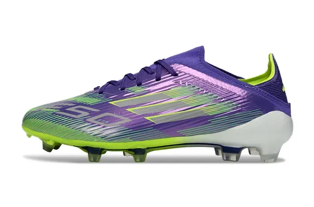 Adidas Purple Green Iridescent Gradient Upper Neon Lime Outsole Firm-Ground Soccer Shoes 8