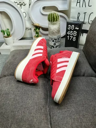 Adidas Red Pink Low-Top Suede Upper Lifestyle Sneakers 6