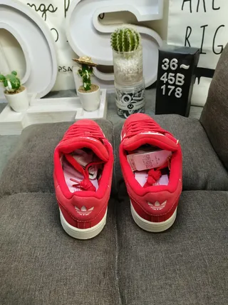 Adidas Red Pink Low-Top Suede Upper Lifestyle Sneakers 8