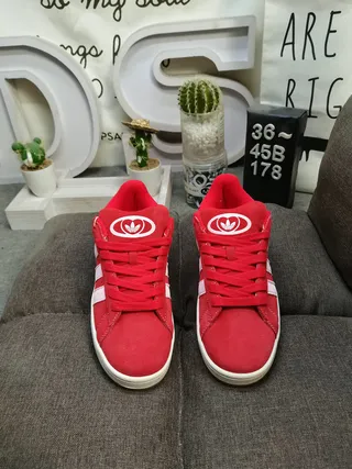 Adidas Red Pink Low-Top Suede Upper Lifestyle Sneakers 10