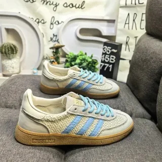 Adidas Samba Beige and Light Blue Lifestyle Sneakers