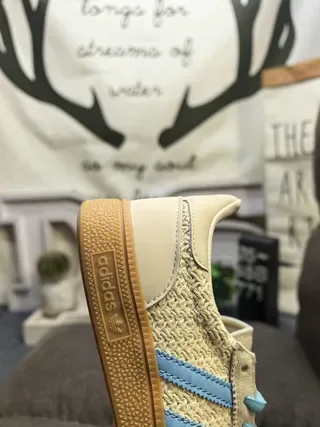 Adidas Samba Beige and Light Blue Lifestyle Sneakers 3