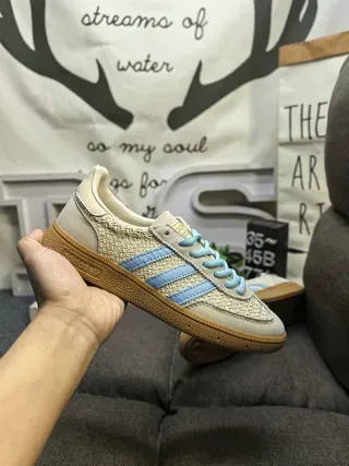 Adidas Samba Beige and Light Blue Lifestyle Sneakers 5