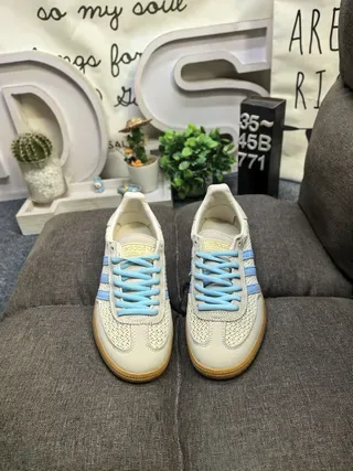 Adidas Samba Beige and Light Blue Lifestyle Sneakers 10