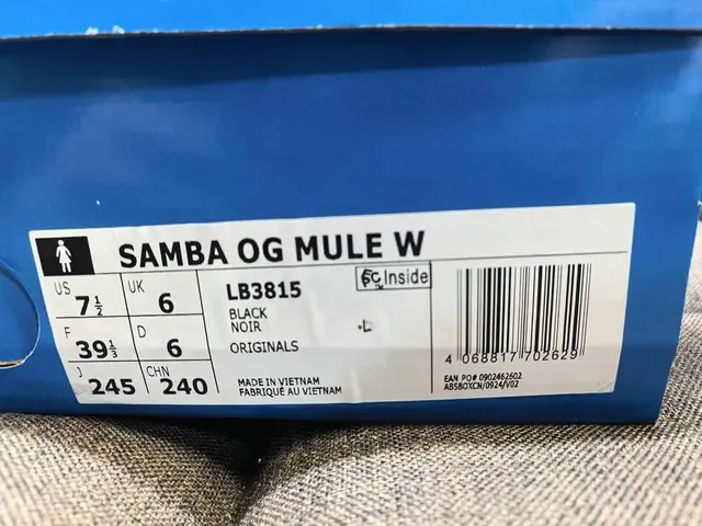 Adidas Samba Black and White Slip-On Mule Sneakers 2