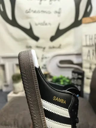 Adidas Samba Black and White Slip-On Mule Sneakers 3