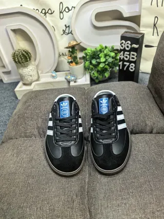 Adidas Samba Black and White Slip-On Mule Sneakers 10