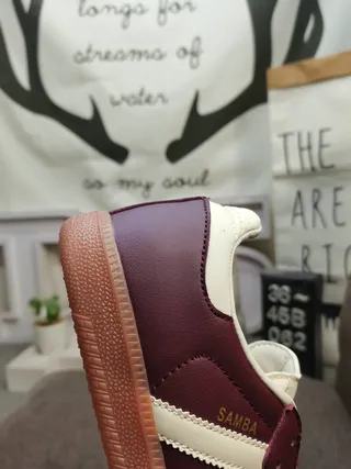 Adidas Samba Burgundy and White Tênis Lifestyle 3