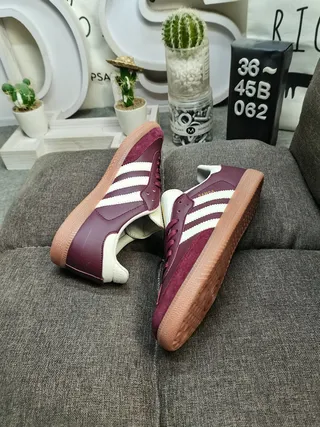 Adidas Samba Burgundy and White Tênis Lifestyle 6