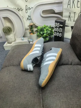 Adidas Samba Gray White Suede Upper Three Stripes Lifestyle Sneakers 6