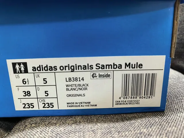 Adidas Samba Lace-Up Mule White Black Casual Shoes 2