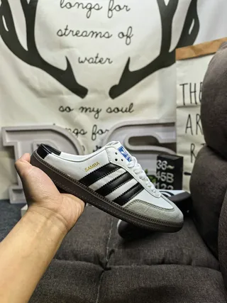Adidas Samba Lace-Up Mule White Black Casual Shoes 5