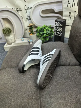 Adidas Samba Lace-Up Mule White Black Casual Shoes 6