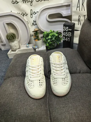 Adidas Samba Laceless Woven Cream Loafers 10