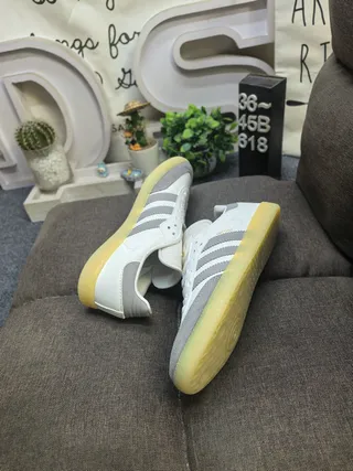 Adidas Samba Messi Off-White and Gray Lifestyle Sneakers 6