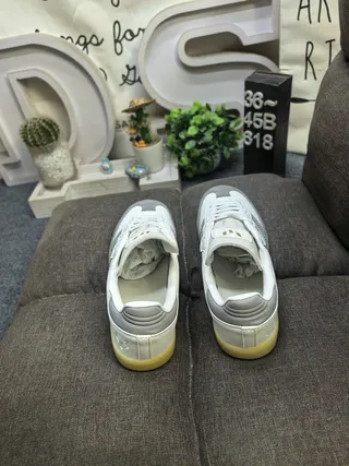 Adidas Samba Messi Off-White and Gray Lifestyle Sneakers 8