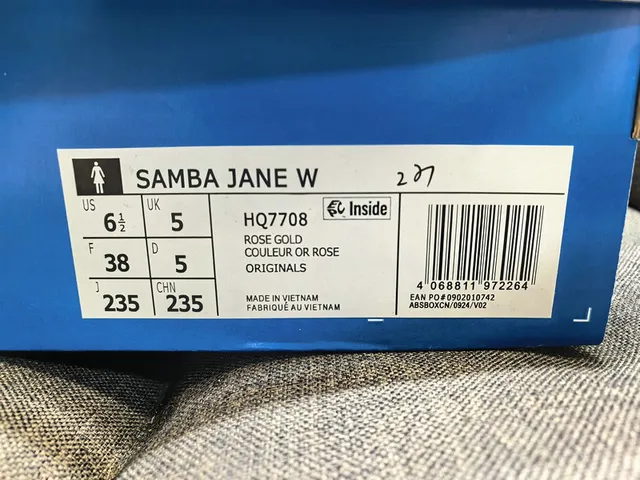 Adidas Samba Metallic Rose-Gold Mary Jane Shoes 22