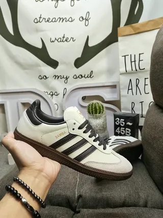 Adidas Samba Off-White and Black Lifestyle Sneakers 5