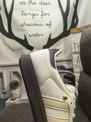 Adidas Samba Off-White and Brown Lifestyle Sneakers 3