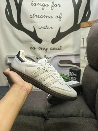 Adidas Samba Off-White and Brown Lifestyle Sneakers 5