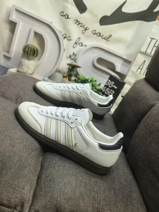 Adidas Samba Off-White and Brown Lifestyle Sneakers 7