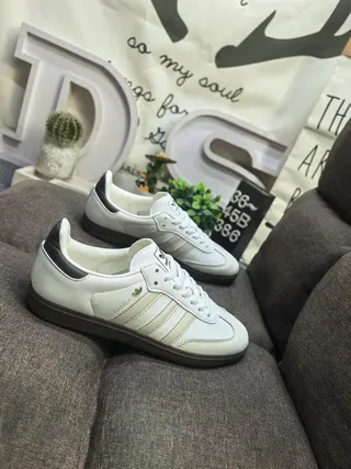 Adidas Samba Off-White and Brown Lifestyle Sneakers 9