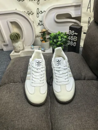 Adidas Samba Off-White and Brown Lifestyle Sneakers 10