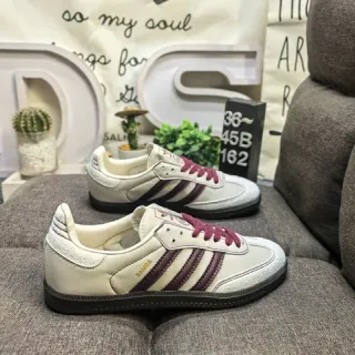 Adidas Samba Off-White and Burgundy Lifestyle Sneakers