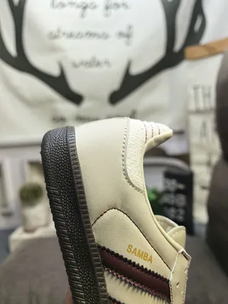 Adidas Samba Off-White and Burgundy Lifestyle Sneakers 3