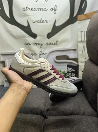 Adidas Samba Off-White and Burgundy Lifestyle Sneakers 5