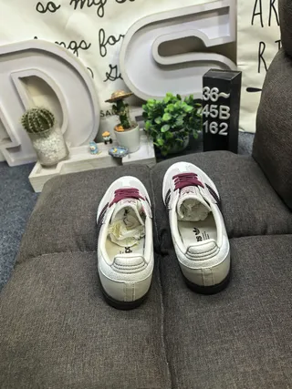Adidas Samba Off-White and Burgundy Lifestyle Sneakers 8