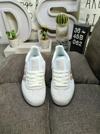 Adidas Samba OG Light Gray Beige Three-Stripe Lifestyle Sneakers 10