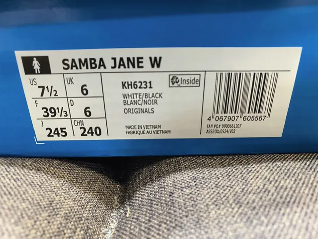 Adidas Samba White and Black Laceless Mary Jane Lifestyle Sneakers 2