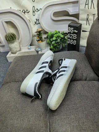 Adidas Samba White and Black Laceless Mary Jane Lifestyle Sneakers 6
