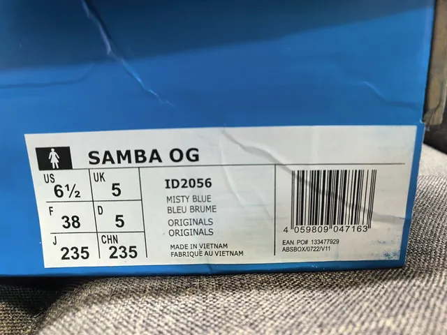 Adidas Samba White and Light Blue Loafers 2