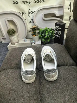 Adidas Samba White and Silver Metallic Lifestyle Sneakers 8