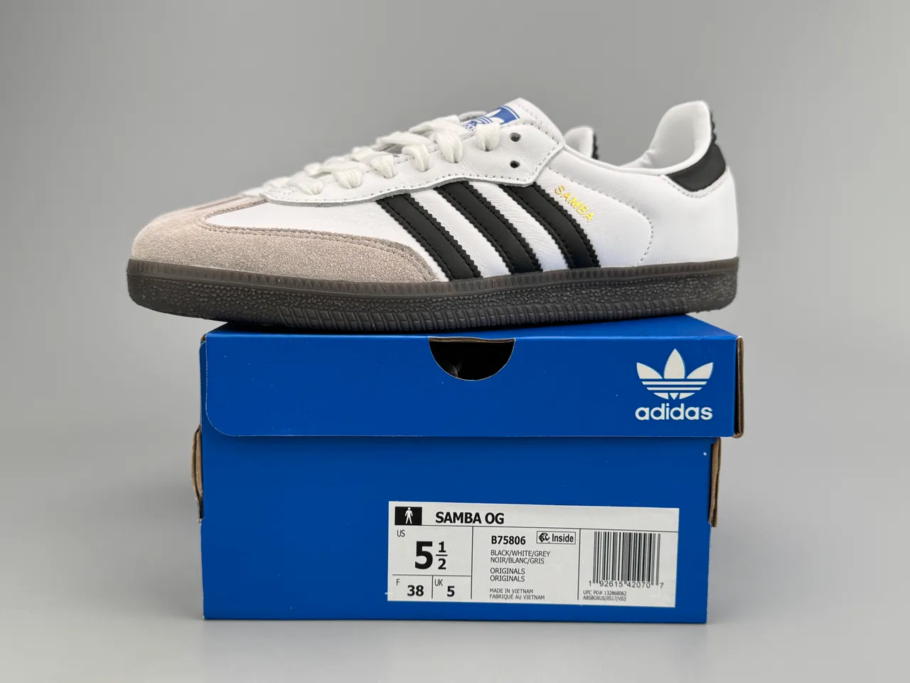 Adidas Samba White Black Beige Lifestyle Sneakers 8