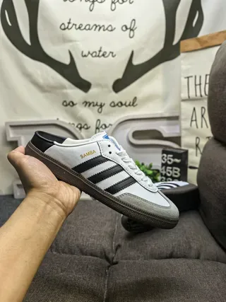 Adidas Samba White Black Gray Lifestyle Sneakers 5
