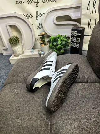 Adidas Samba White Black Gray Lifestyle Sneakers 6