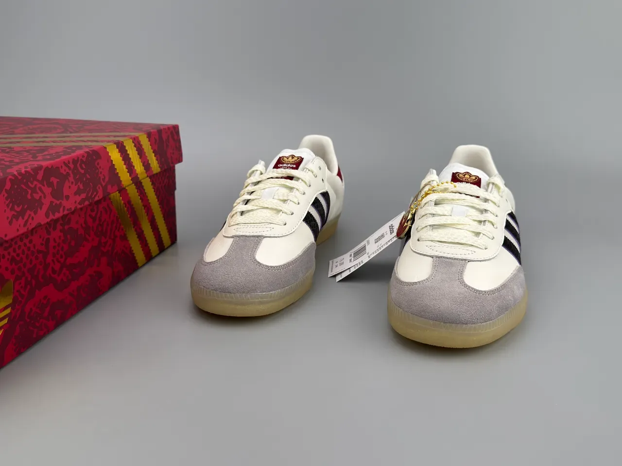 Adidas Samba White Black Gray Maroon Lifestyle Sneakers 3