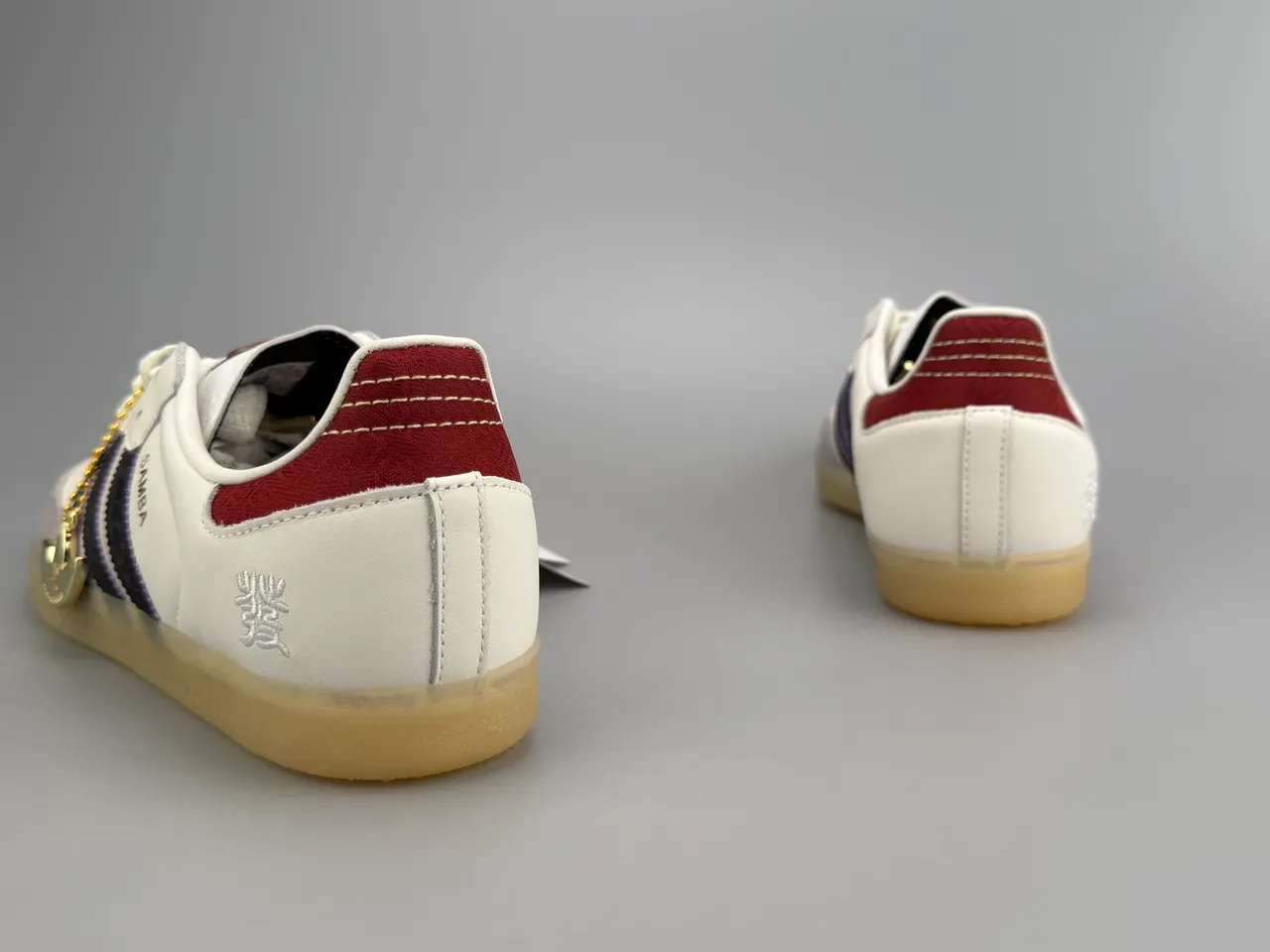 Adidas Samba White Black Gray Maroon Lifestyle Sneakers 6