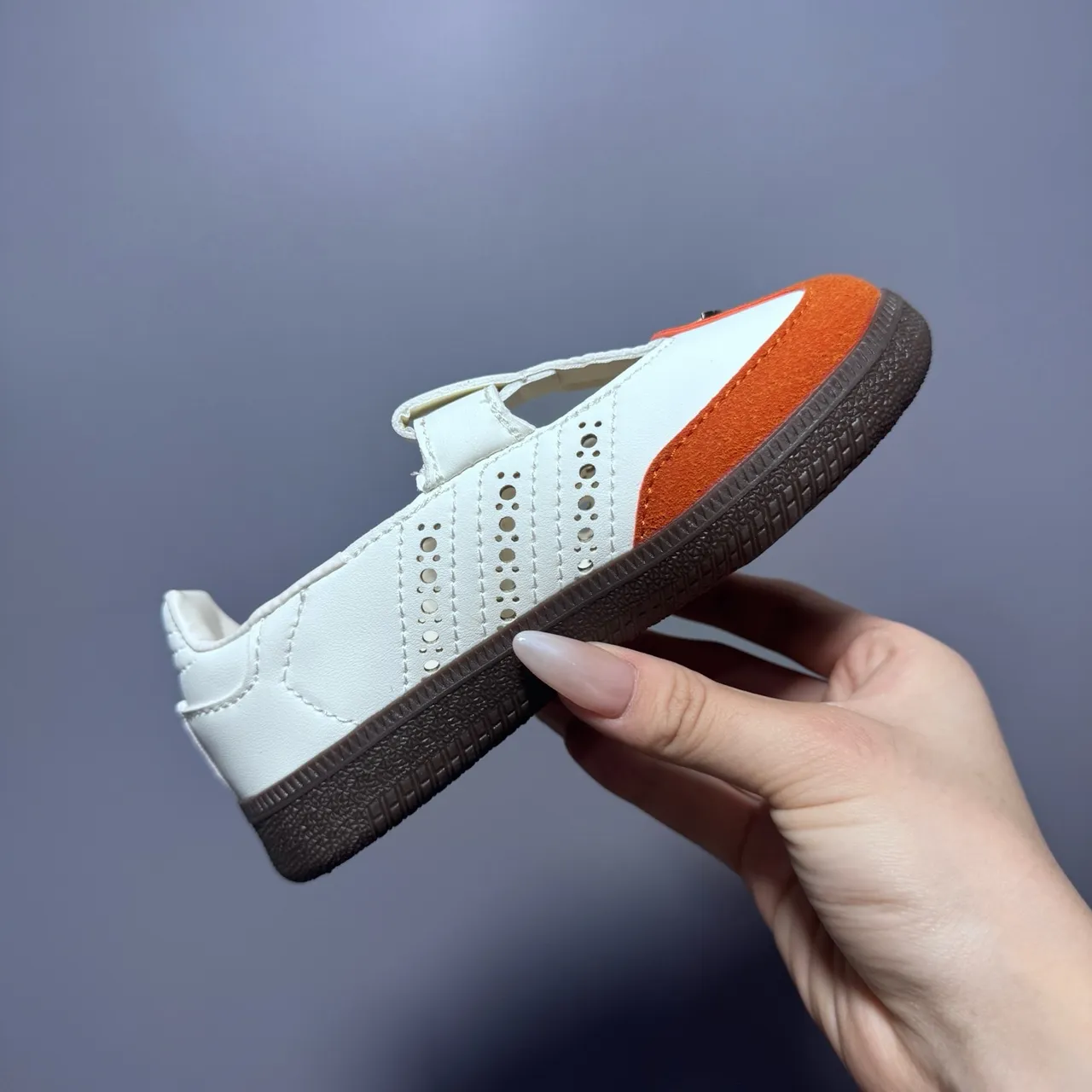 Adidas Samba Chaussures Mary Jane T-Strap Perforé Brogue Blanc Brun 11