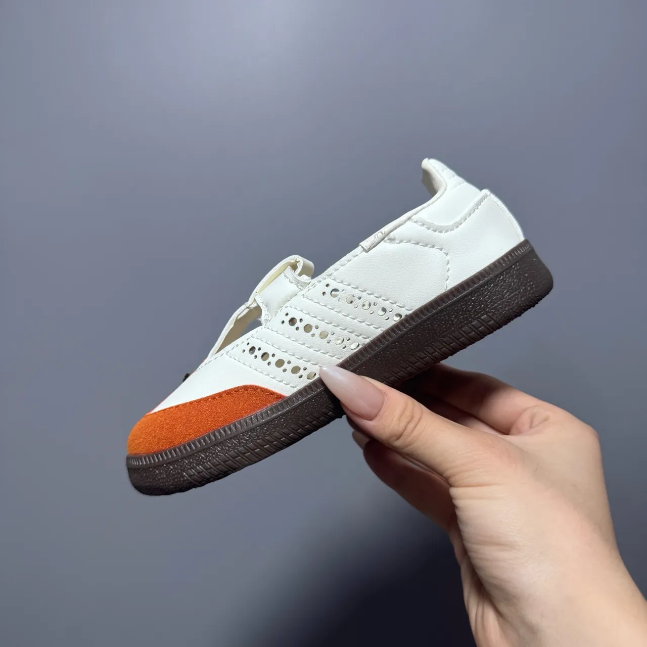 Adidas Samba Chaussures Mary Jane T-Strap Perforé Brogue Blanc Brun 12
