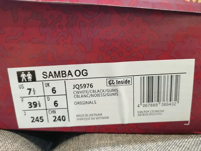 Adidas Samba सफेद लाल काला Gum लाइफस्टाइल स्नीकर 2